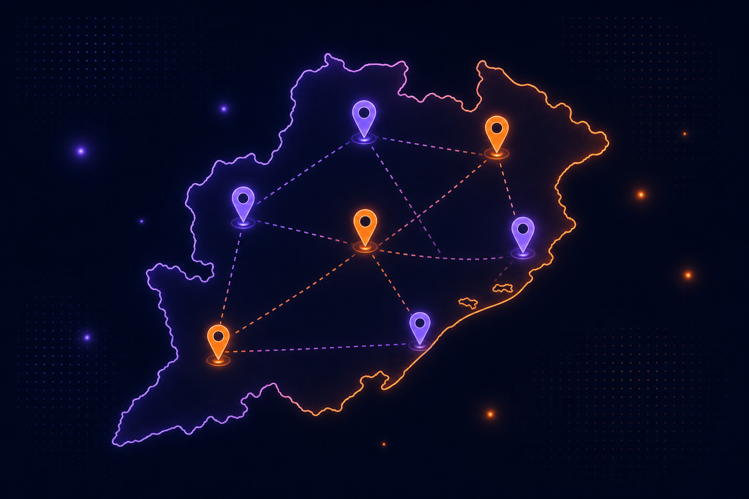 Map of Odisha showing TechZex's college partnership locations